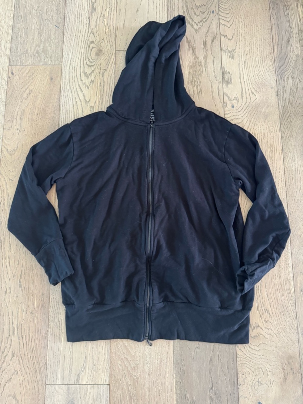 Majestic Filatures Frech Terry Tee Hooded Zip Up Jacket Black Size 3